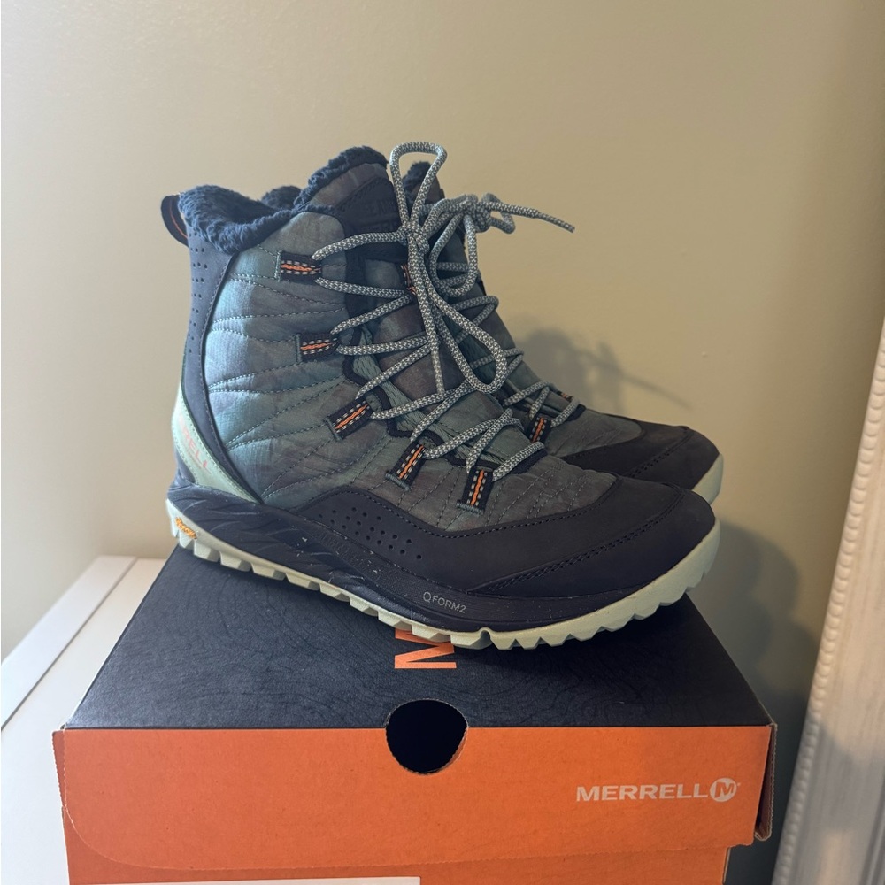 Merrell Women's Winter Boots - Antora Cobalt Blue Waterproof Sneaker Boots